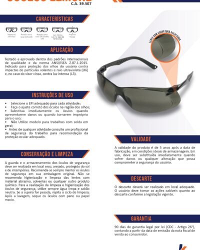 Óculos de Proteção Incolor Lêmure – Kalipso